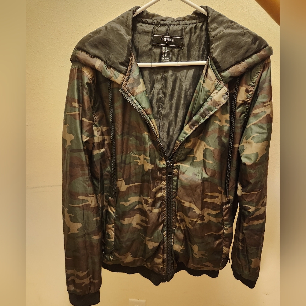 Forever 21 Camouflage Hooded Jacket